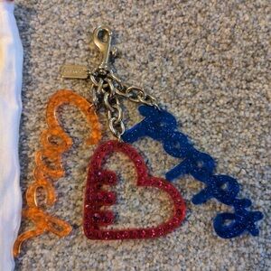 Rare vintage xl coach poppy keychain euc htf